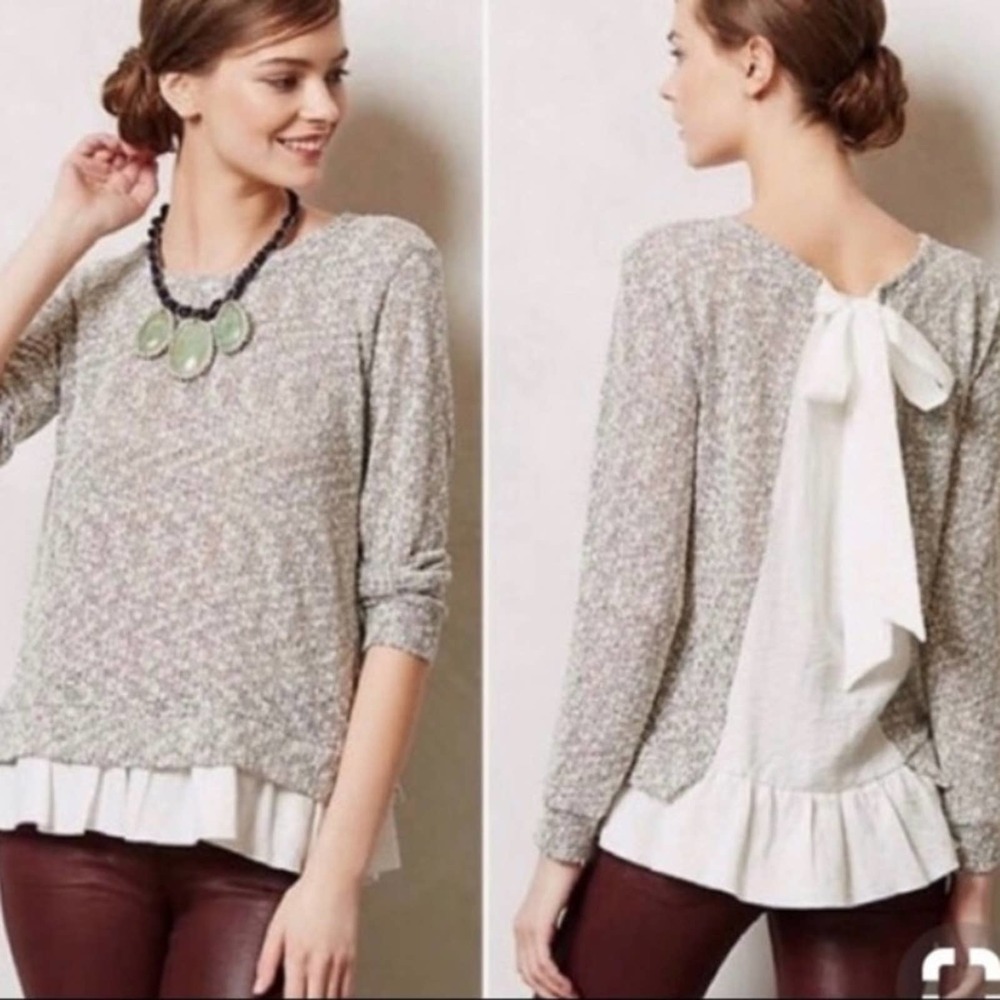 Anthropologie Clu + Willoughby Silvestra Knit Sweater Top - Picture 1 of 4